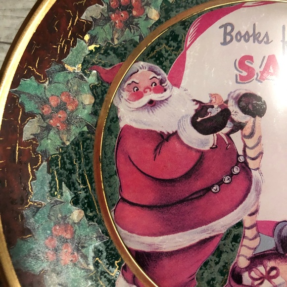 Katherine's Collection Books from Santa's Surprise Pack Glass Plate - Picture 5 of 13